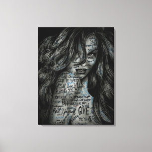 Pop Art Graffiti Girl Canvas Afdruk