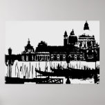 Pop Art Grand Canal Venise Italie Poster de voyage<br><div class="desc">Grand Canal devant la Piazza San Marco w. Père Noël Maria della Salute</div>