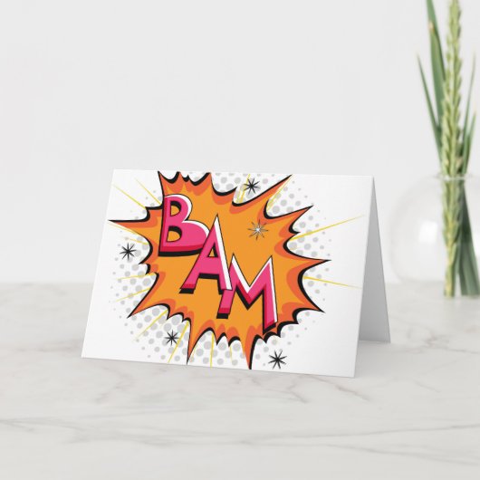 Pop-art Grappige Bam! Kaart (Voorkant)