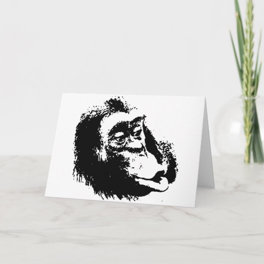 Pop Art Grappige Chimpansee Kaart (Voorkant)