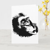 Pop Art Grappige Chimpansee Kaart (Gele Bloem)