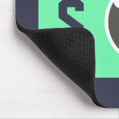 Pop Art Green Camera Blue Monogram Muismat (Hoek)