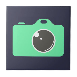 Pop Art Green Camera Blue Tegeltje