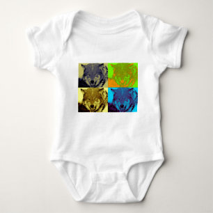 Pop Art Grey Wolf Romper
