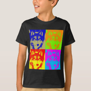 Pop Art Grey Wolf T-shirt
