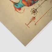 Pop art grillige gekleurde vogel decoupage tissuepapier (Detail)