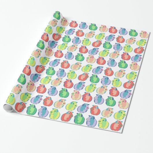 Pop Art Guinea Pig Pattern Cadeaupapier (Uitgerold)