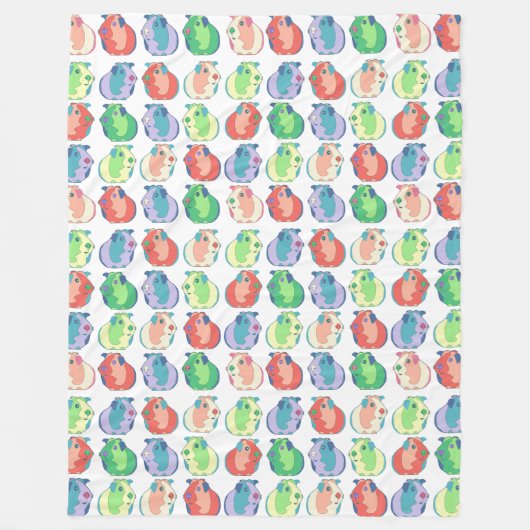 Pop Art Guinea Pig Pattern Fleece Deken (Voorkant)