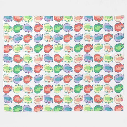 Pop Art Guinea Pig Pattern Fleece Deken (Voorkant (Horizontaal))