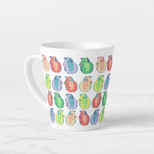 Pop Art Guinea Pig Pattern Latte Mok (Linkerhoek)