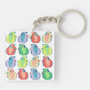 Pop Art Guinea Pig Pattern Sleutelhanger