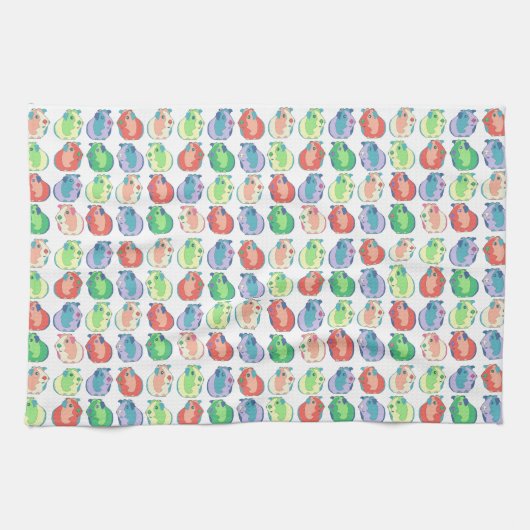 Pop Art Guinea Pig Pattern Theedoek (Horizontaal)