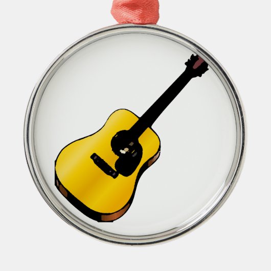 Pop Art Guitar Metalen Ornament (Voorkant)