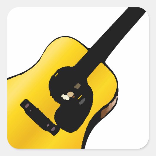 Pop Art Guitar Vierkante Sticker (Voorkant)