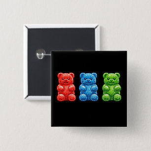 Pop Art Gummibeertjes Vierkante Button 5,1 Cm