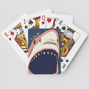 Pop Art Haaienkak Halftone Stripplaat Pokerkaarten