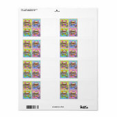 Pop Art HAMBURGER AVERS ÉTIQUETTE (Feuille entière)