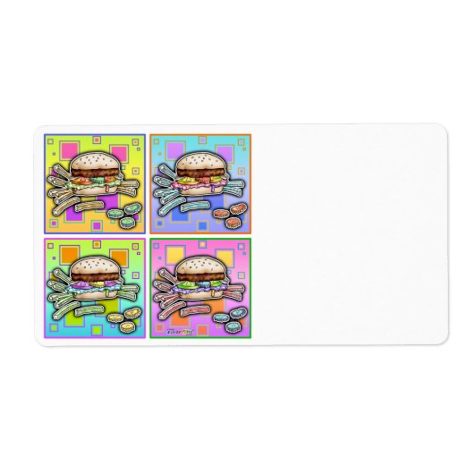 Pop Art HAMBURGER AVERY ETIKETTEN (Voorkant)