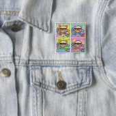 Pop Art HAMBURGER BUTTON (In situ)