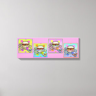 Pop Art HAMBURGER Gallery Wrapped Canvas Afdruk