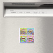 Pop Art HAMBURGER (Sq) MAGNET (In Situ (Lave-vaisselle))