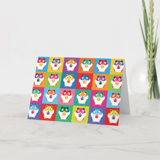Pop Art Hamsters Kaart (Voorkant)