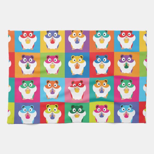 Pop Art Hamsters Serviette de cuisine (Horizontal)