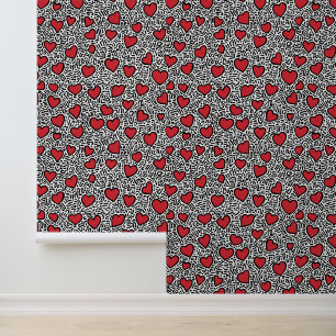 Pop Art Hart Patroon Behang