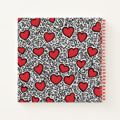 Pop Art Hart Patroon Notitieboek (Achterkant)
