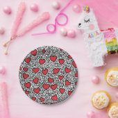 Pop Art Hart Patroon Papieren Bordje (Feest)