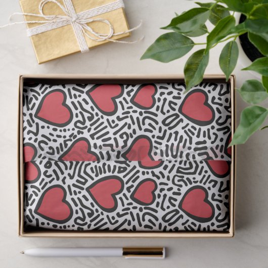 Pop Art Hart Patroon Tissuepapier (Geschenk)