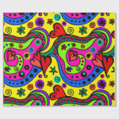 pop art harten inpakpapier (Vlak)