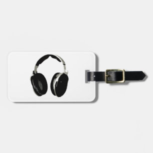 Pop Art Headphone Bagagelabel