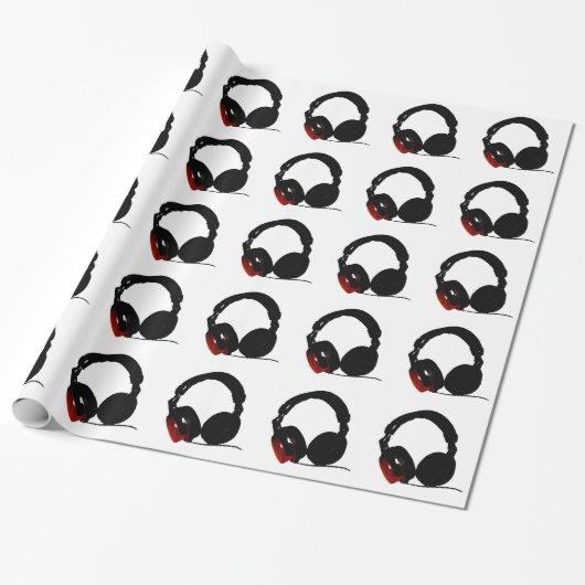 Pop Art Headphone Cadeaupapier (Uitgerold)