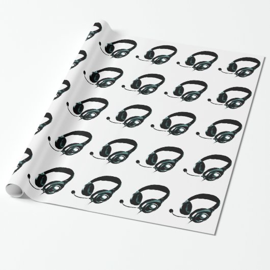 Pop Art Headphone Cadeaupapier (Uitgerold)