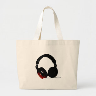 Pop Art Headphone Grote Tote Bag
