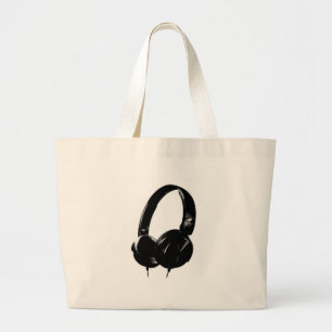 Pop Art Headphone Grote Tote Bag