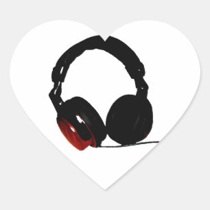 Pop Art Headphone Hart Sticker