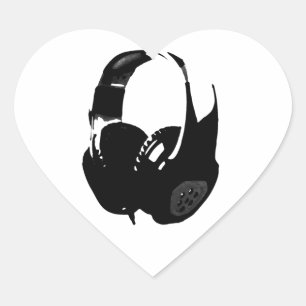 Pop Art Headphone Hart Sticker