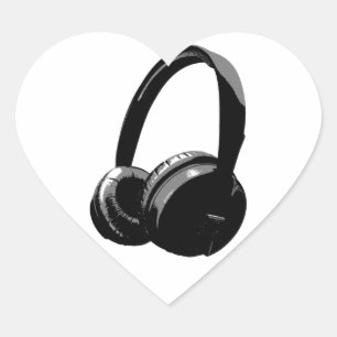 Pop Art Headphone Hart Sticker
