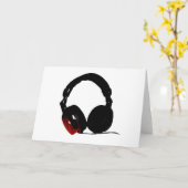 Pop Art Headphone Kaart (Gele Bloem)