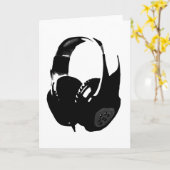 Pop Art Headphone Kaart (Gele Bloem)