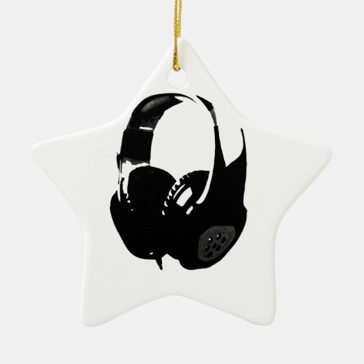 Pop Art Headphone Keramisch Ornament (Voorkant)