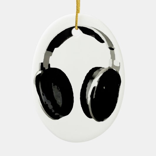 Pop Art Headphone Keramisch Ornament (Voorkant)