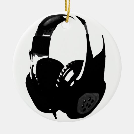 Pop Art Headphone Keramisch Ornament (Voorkant)