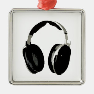 Pop Art Headphone Metalen Ornament