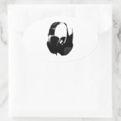 Pop Art Headphone Ovale Sticker (Tas)