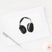 Pop Art Headphone Rechthoekige Sticker (Envelop)