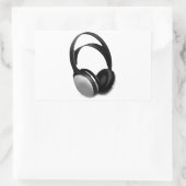 Pop Art Headphone Rechthoekige Sticker (Tas)