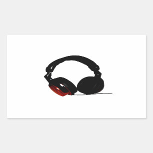Pop Art Headphone Rechthoekige Sticker